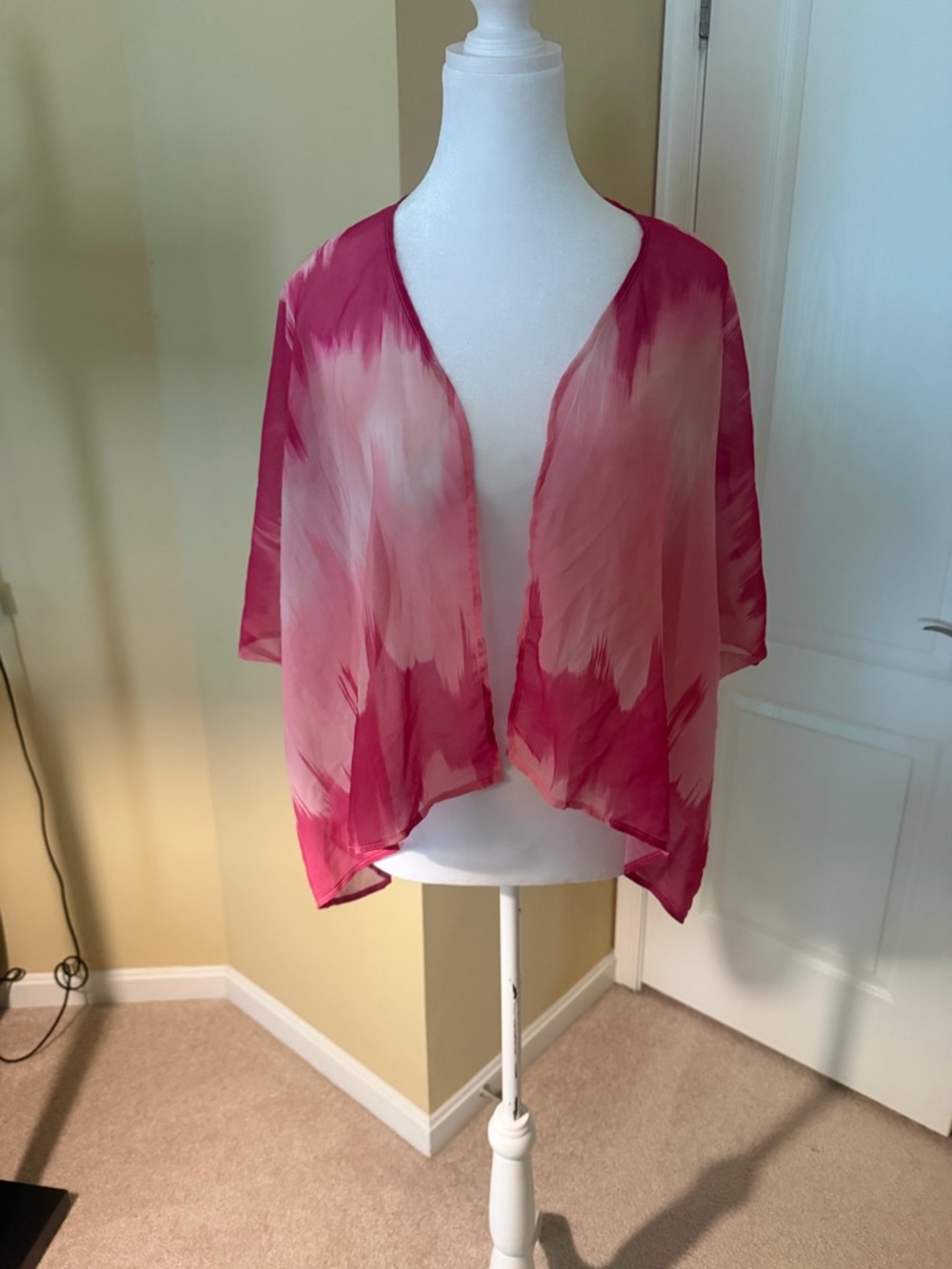 Sweet Pea elegant Pink & white Ombre Sheer cardigan